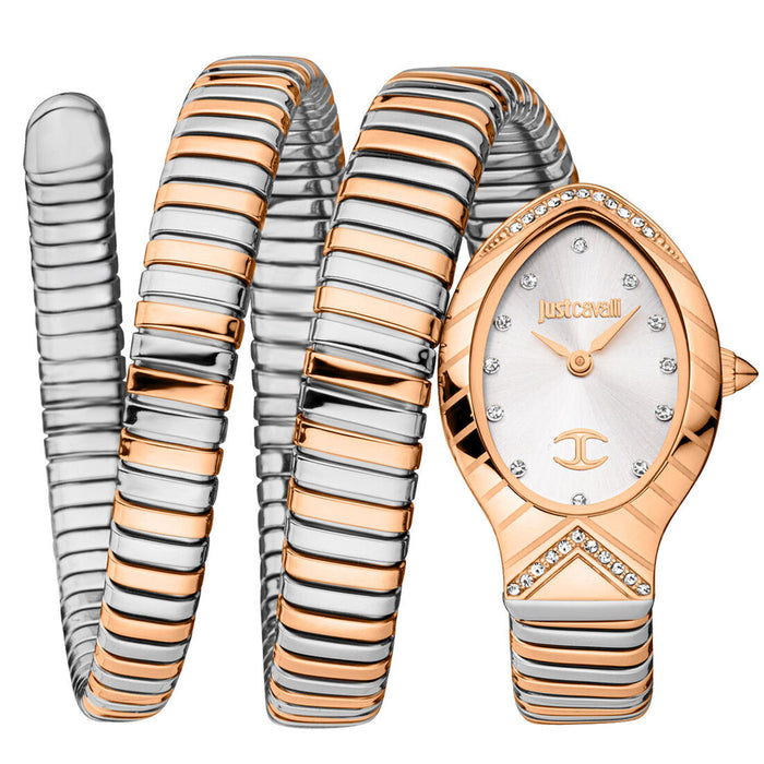 Just Cavalli Women's Snake Silver Dial Watch - JC1L248M0075