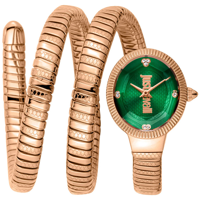 Just Cavalli Women's After Party Snake Green Dial Watch - JC1L269M0045