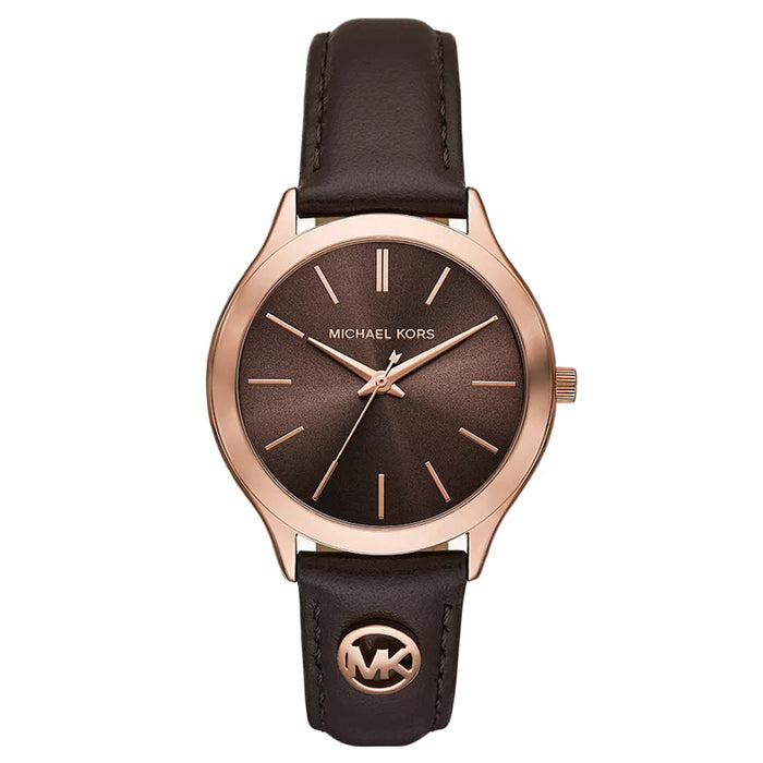 Michael Kors Women's Slim Runway Brown Dial Watch - MK7546