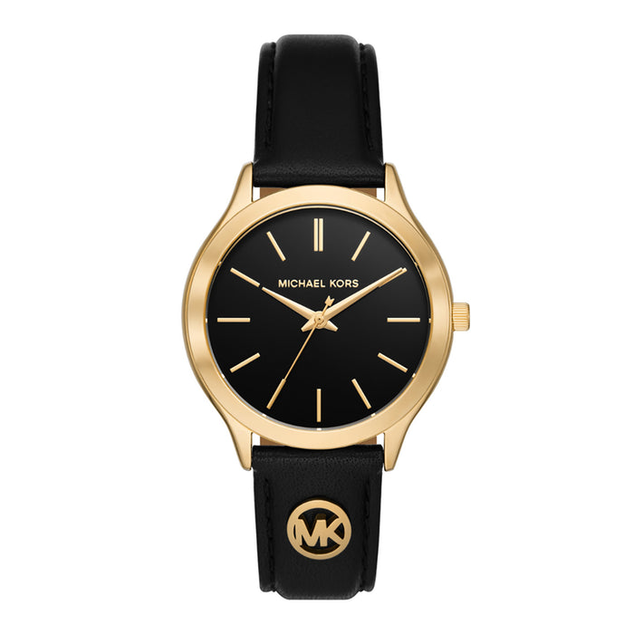 Michael Kors Women's Slim Runway Black Dial Watch - MK7553