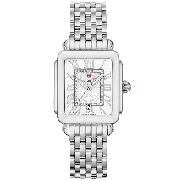 Michele Women's Deco Madison White Silver Dial Watch - MWW06G000012