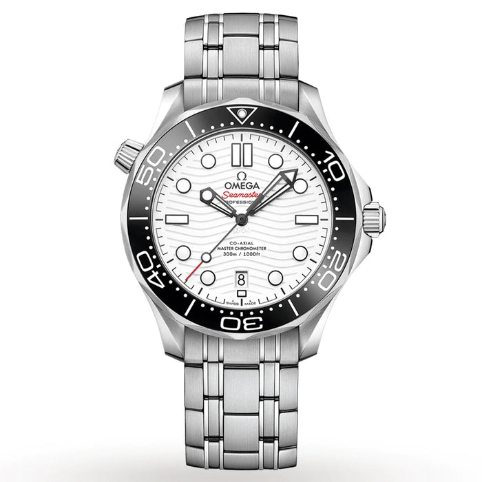 Omega Men's Seamaster White Dial Watch - O21030422004001