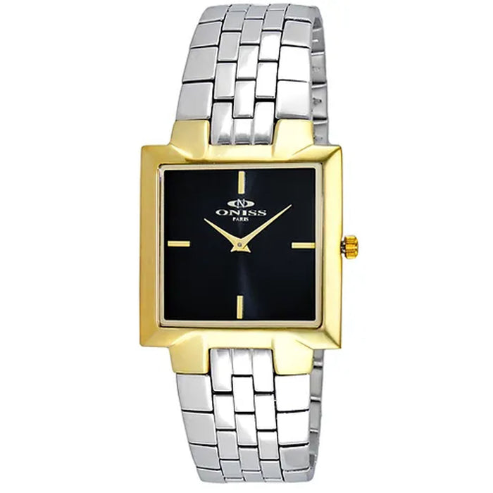 Oniss Women's Quad Slick Black Dial Watch - ON5544-MGBK