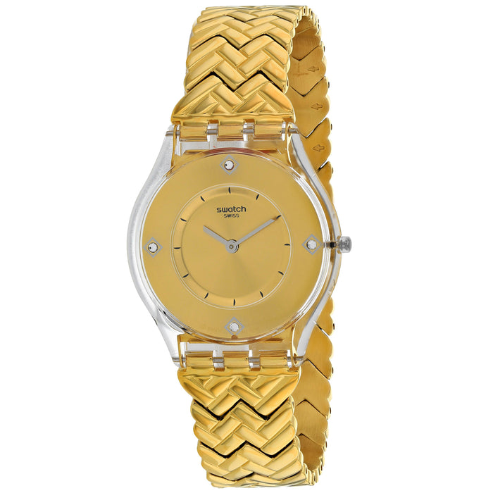 Swatch Women's Golden Street Gold Dial Watch - SFE106G