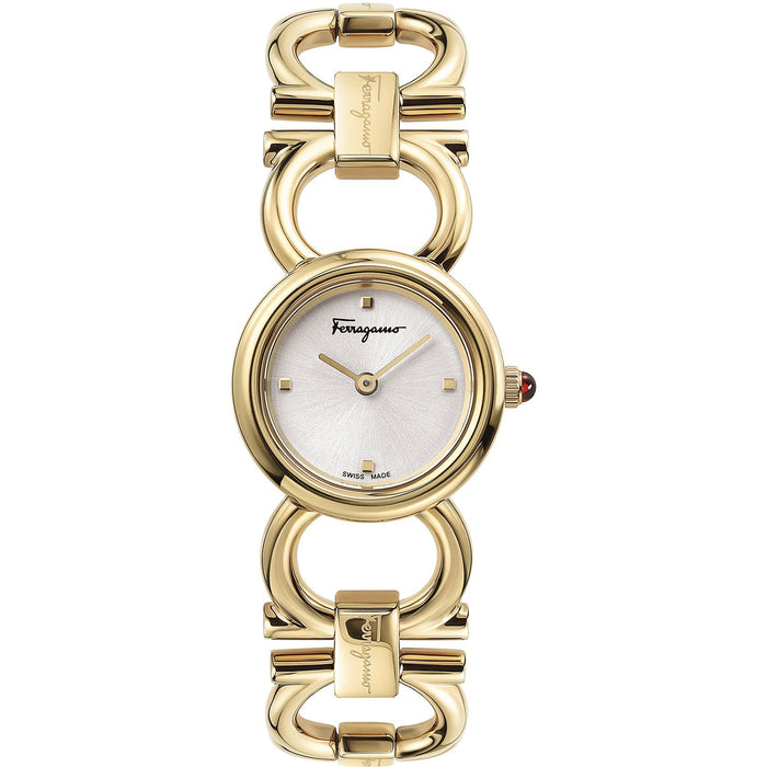 Salvatore Ferragamo Women's Double Gancini Silver Dial Watch - SFYD00221