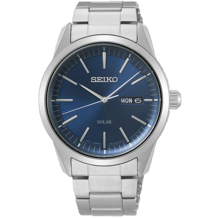 Seiko Men's Solar Blue Dial Watch - SNE525