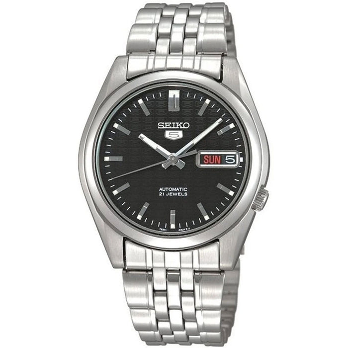 Seiko Men's Seiko 5 Black Dial Watch - SNK361