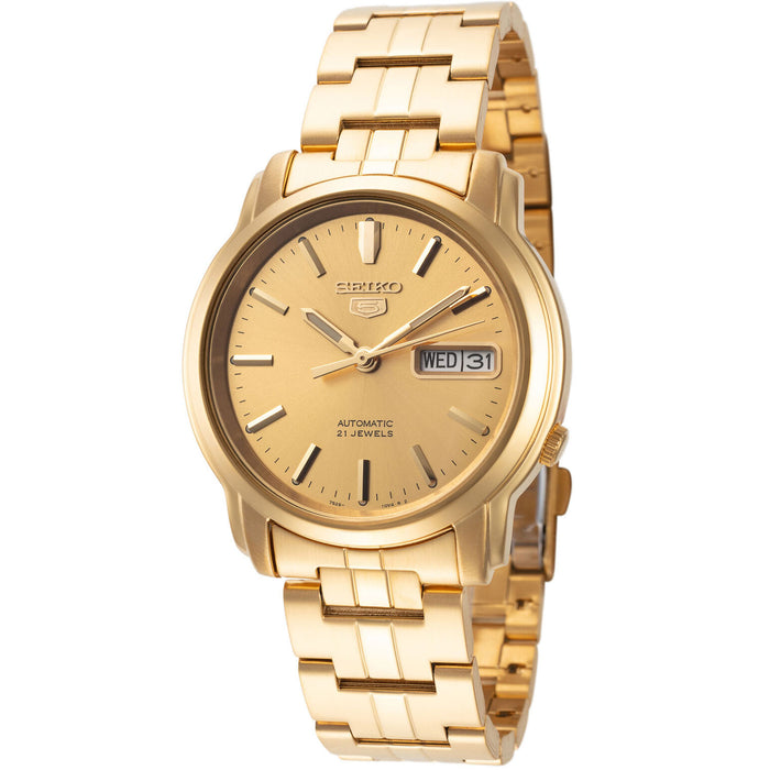 Seiko Men's Series 5 Gold Dial Watch - SNKK76K1
