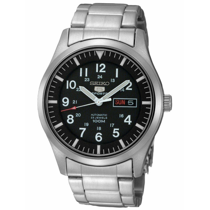 Seiko Men's 5 Sports Black Dial Watch - SNZG13K1