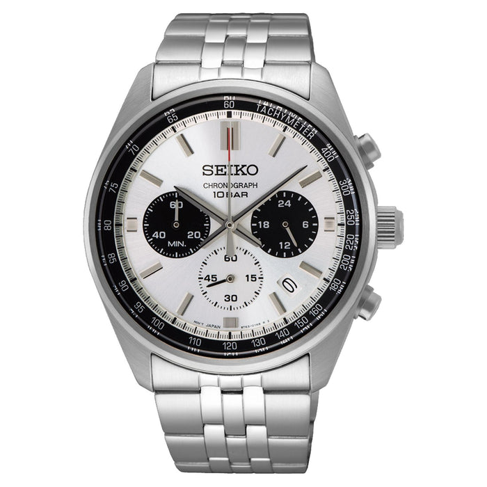 Seiko Men's Motorsports White Dial Watch - SSB425