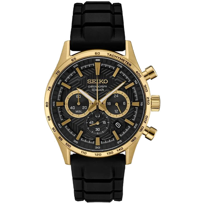 Seiko Men's Chronograph Black Dial Watch - SSB446