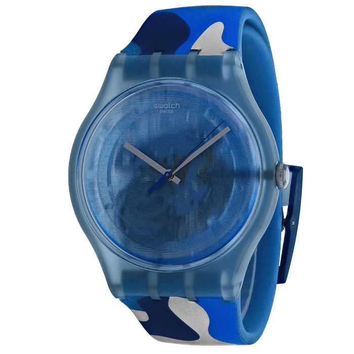 Swatch Men's Skeleton Blue Dial Watch - SUOZ215