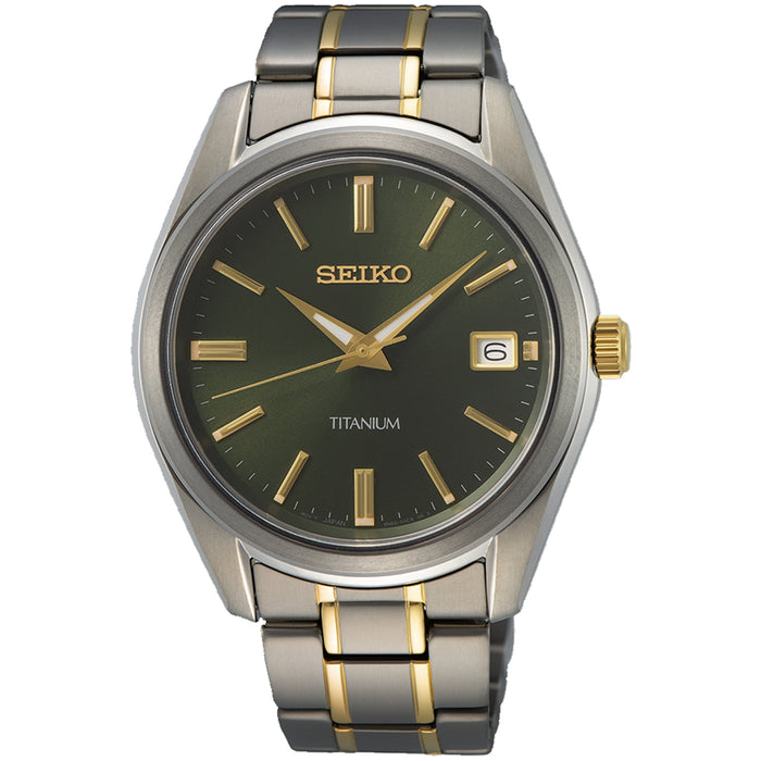 Seiko Men's Essentials Green Dial Watch - SUR377