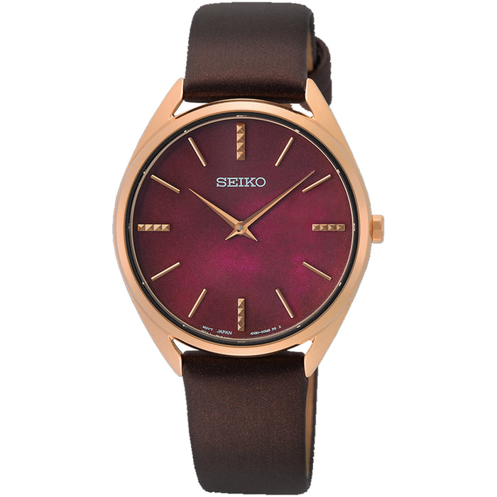 Seiko Women's Essentials Bordeaux MOP Dial Watch - SWR082