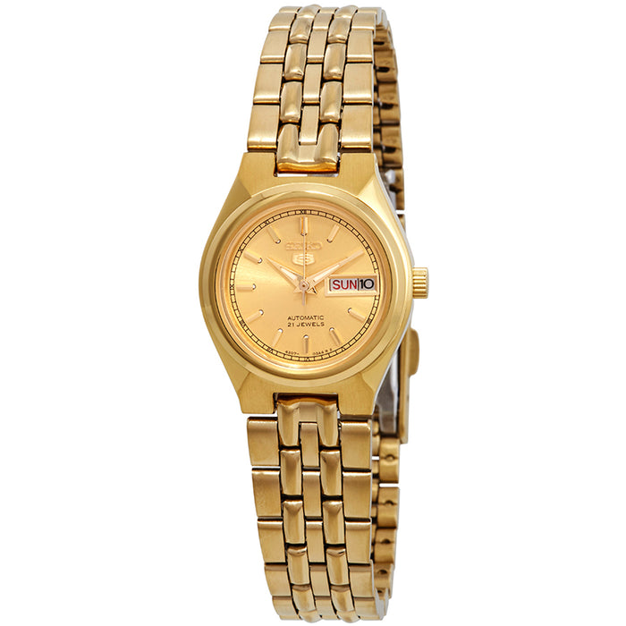 Seiko Women's Series 5 Gold Dial Watch - SYMC18