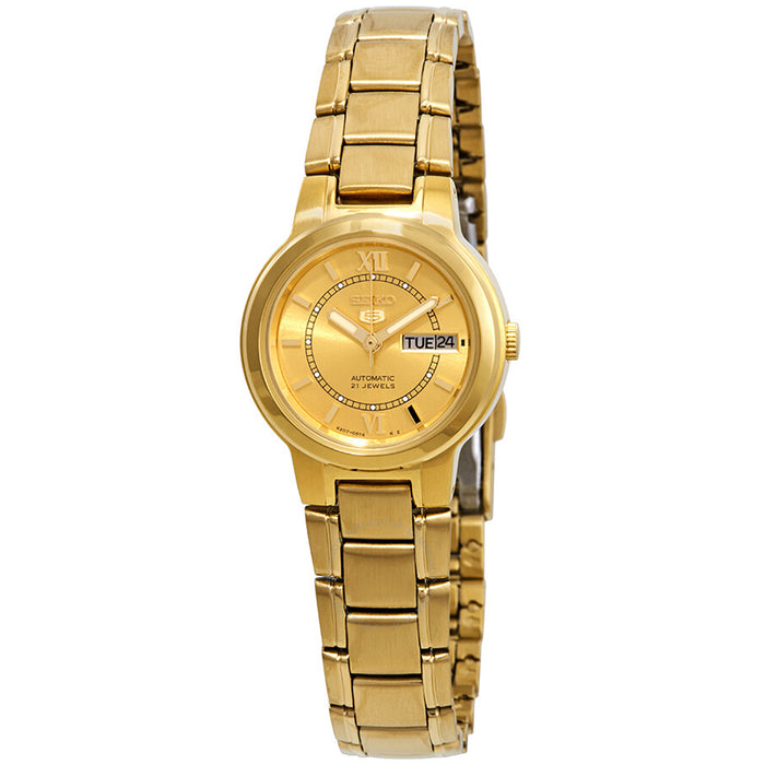 Seiko Women's Series 5 Gold Dial Watch - SYME58