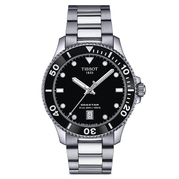 Tissot Men's Seastar Black Dial Watch - T1204101105100