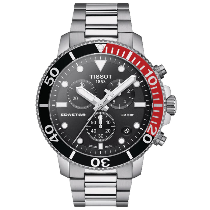 Tissot Men's Seastar Black Dial Watch - T1204171105101