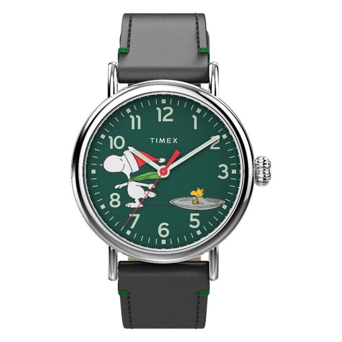 Timex Men's Peanuts Featuring Snoopy Black Dial Watch - TW2V60200