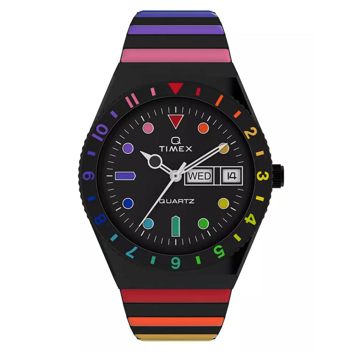 Timex Women's Q Timex Rainbow Black Dial Watch - TW2V65900