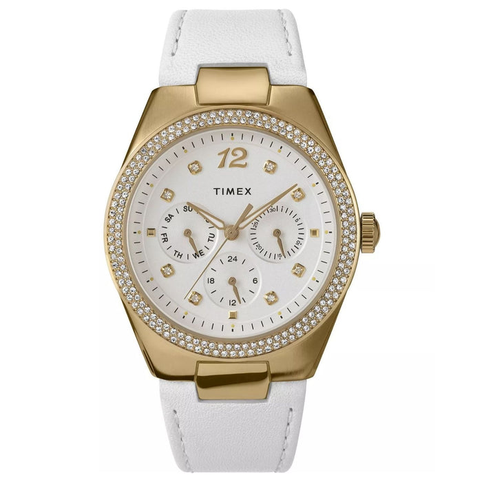Timex Women's Simone Multifunction White Dial Watch - TW2V80500