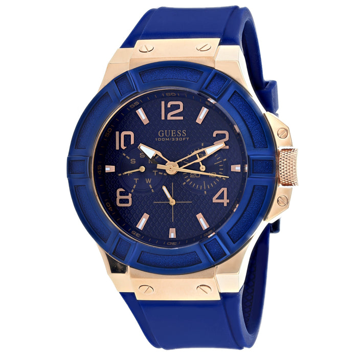 Guess Men's Rigor Blue Dial Watch - W0247G3