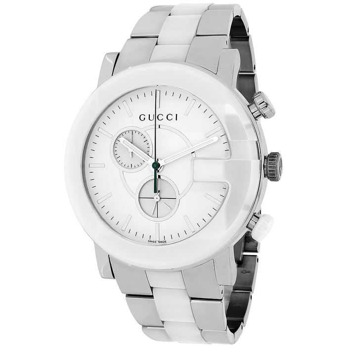 Gucci Women's G Chrono White Dial Watch - YA101345