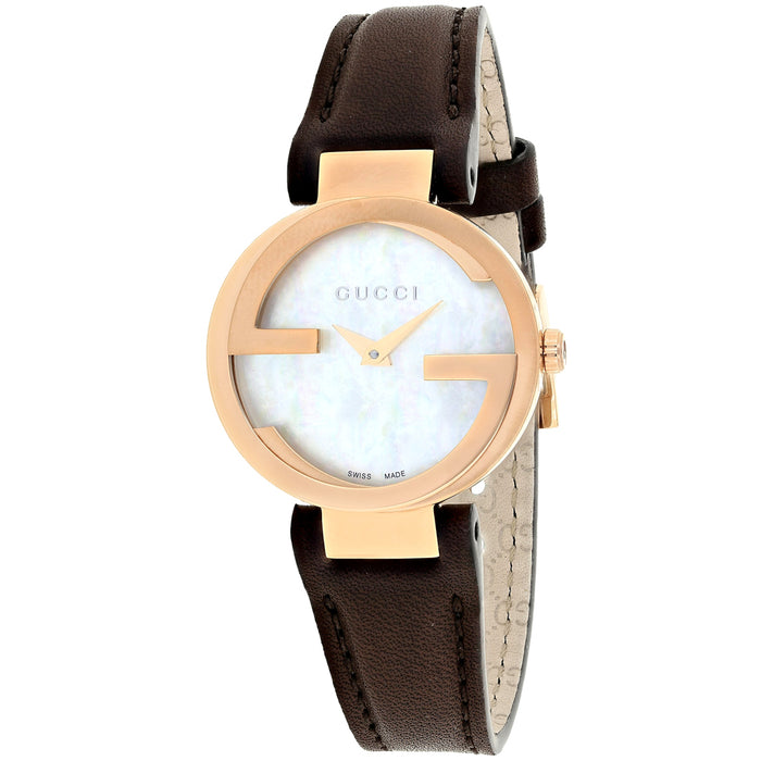 Gucci Women's Interlocking White Dial Watch - YA133516