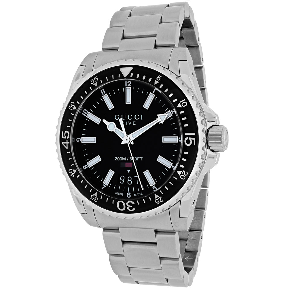 Gucci Men's Dive Black Dial Watch - YA136301 — Accuratime