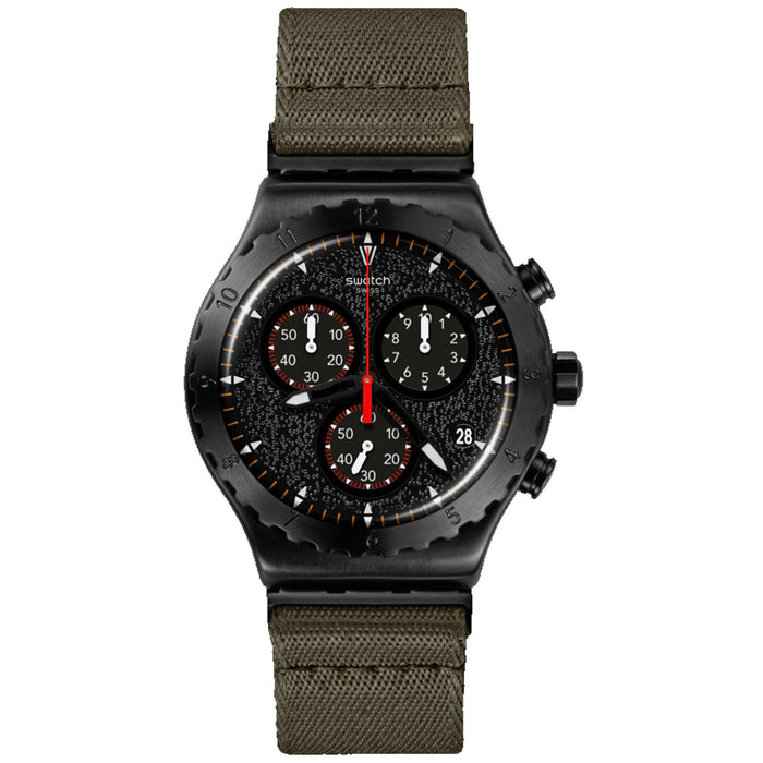Swatch Men's Irony Swatch Power of Nature By The Bonfire Black Dial Watch - YVB416